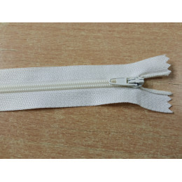 Zip spirálový, nedělitelný, 3mm, 20 cm délka, krémový 